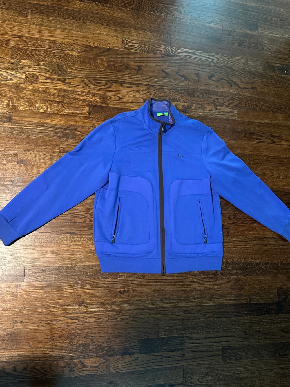 Men's Boss Blue Zip-Front Jacket